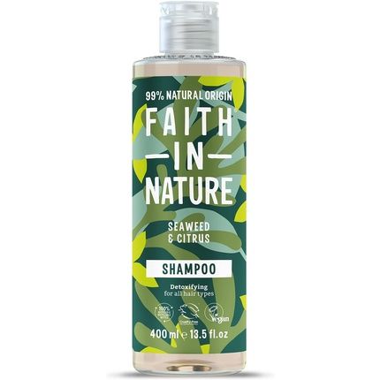 Faith In Nature Seaweed & Citrus Shampoo Detoxifying Vegan & Cruelty Free No Sls Or Parabens For All Hair Types 400Ml