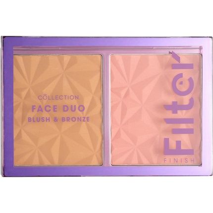 Collection Cosmetics Filter Finish Face Duo Sculpt And Glow Blush And Bronzer Palette 10G