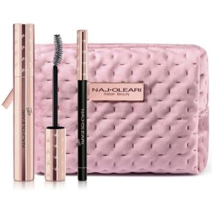 Naj Oleari Essential Eyes Kit Marvelous Curl Mascara 13Ml + Deep Eye Kajal 1.43G + Pochette