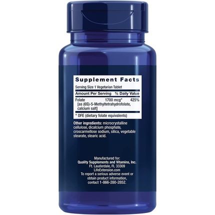 Life Extension Optimized Folate 1000Mcg 100 Veggie Tabs