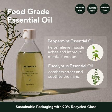Aromatica Awakening Body Oil Peppermint & Eucalyptus Aromatherapy Oils Scented - Image 3