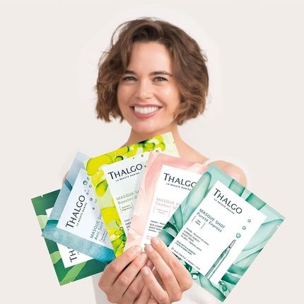 Thalgo Marine Skincare Thirst Quenching Shot Mask Blue Ocean Sap And Hyaluronic Acid Face Mask 1 Mask 20Ml 0.68 Fl. Oz. - Image 3