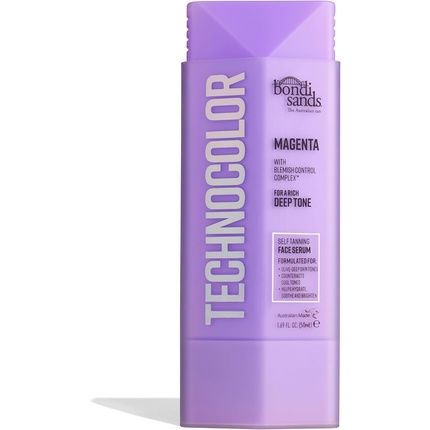 Bondi Sands Technocolor Magenta Self-Tanning Face Serum Easy Application Streak Free 50Ml - Enriched With Vitamin C & Chamomile