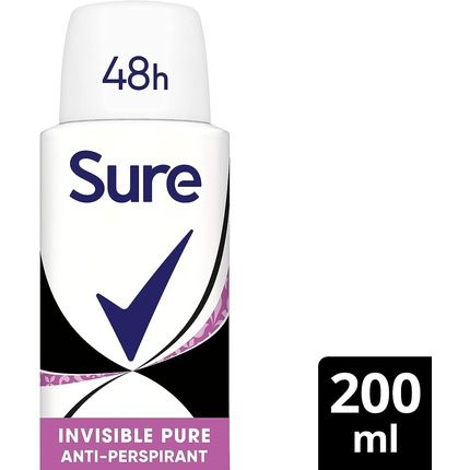 Sure Invisible Pure Anti-Perspirant Aerosol Deodorant For Women 48-Hour Sweat And Odour Protection 200Ml Fresh