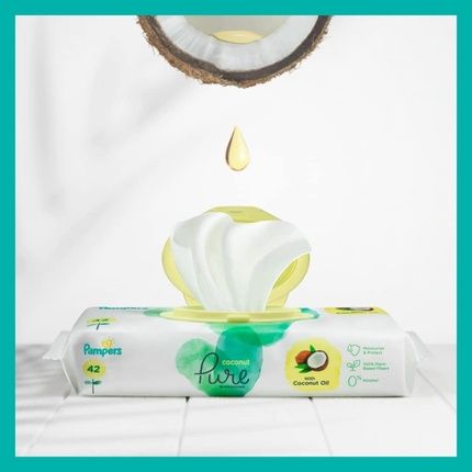 Pampers Coconut Pure Baby Wipes, Pack Of 3 - Image 3