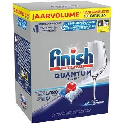 Finish Powerball Quantum All In 1 Dishwasher Capsules 180 Tablets