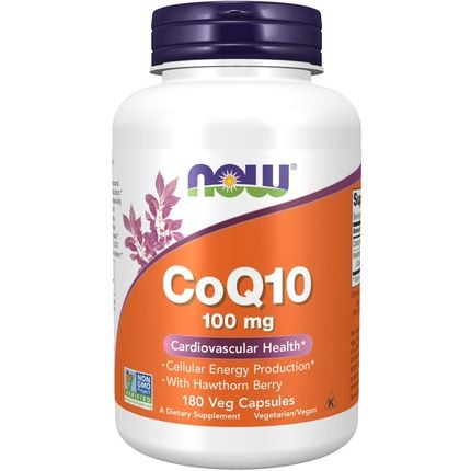 Now Foods Coq10 With Hawthorn Berry 100Mg 180 Vegetarian Capsules