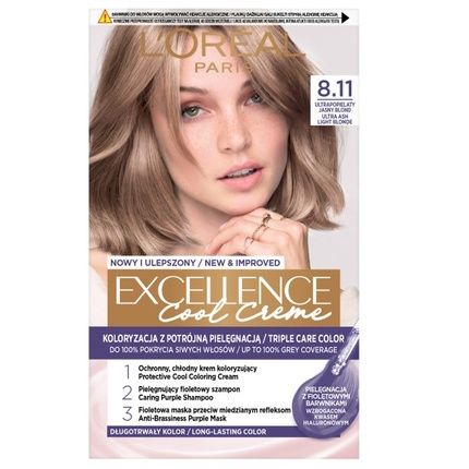 L'Oreal Excellence Cool Creme Hair Color 8.11 Ultra Ash Light Blonde