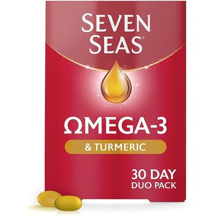 Seven Seas Omega-3 Fish Oil Turmeric High Strength Tablets With Vitamin D And Epa & Dha Whole Body Health+ Duo Pack 60 Tablets
