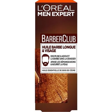 L'Oreal Men Expert Barberclub Long Beard And Face Oil For Men With Cedarwood Essential Oil 30Ml