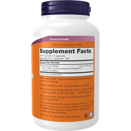Now Foods Glucosamine Sulfate 750Mg Dietary Supplement