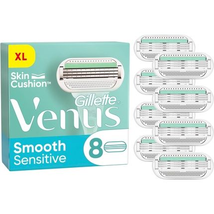 Gillette Venus Smooth Sensitive Women'S Razor Blades 8 Replacement Blades With 5-Blade Technology