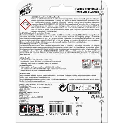 Harpic Fresh Power Tropical Blossom Rim Block 39G