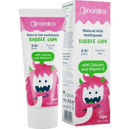 Nordics Toothpaste For Children 2-6 Years 50Ml With Chewing Gum Flavor