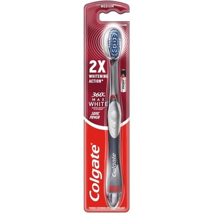 Colgate 360 Max White Sonic Power Medium Toothbrush With Whitening Toothbrush 1 Count