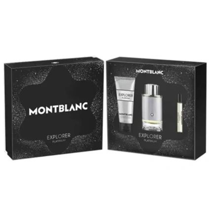 Montblanc Explorer Platinum Eau De Parfum Spray 100Ml Set 3 Pieces By Montblanc