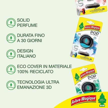 Arbre Magique Pop Strong Car Air Freshener Fresh Musk Scent Italian Design