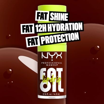 Nyx Professional Makeup Fat Oil Lip Drip Moisturizing Vegan Tinted Lip Gloss - Status Update Rich Chocolate