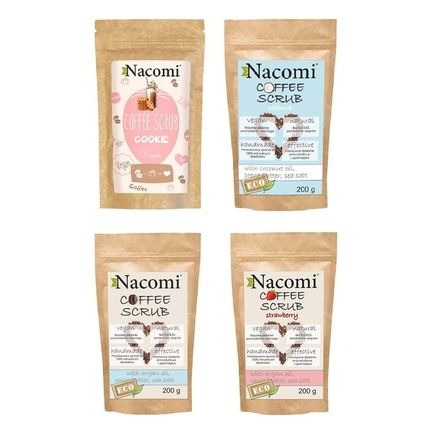 Nacomi Dry Body Scrub Coffee Coconut Robusta Strawberry Cookie Frappe