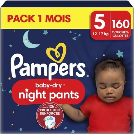 Pampers Night Pants Size 5 160 Nappies 12-17 Kg 360Deg Support Against Leaks With Super Absorbent Core For Reinforced Protection All Night