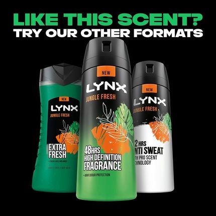 Lynx Jungle Fresh 3-In-1 Body Wash Hair Face And Body Cleanser With Palm Leaves And Amber Scent 225Ml - Image 3