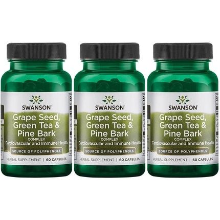 Swanson Grape Seed Green Tea & Pine Bark Complex Herbal Supplement 60 Capsules