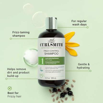 Curlsmith Frizz Control Cleanser Gentle Hydrating Hair Shampoo For All Curls - Image 3