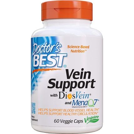Doctor'S Best Vein Support With Diosvein & Menaq7 Circulation For Healthy Legs 60 Count