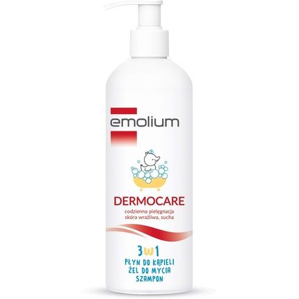 Emolium Dermocare 3-In-1 Bath Lotion Wash Gel Shampoo 400Ml For Children From 1 Month
