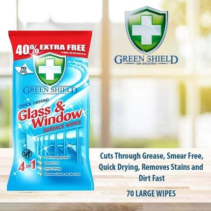 Green Shield Glass & Window Wipes 70 Pack - Image 3
