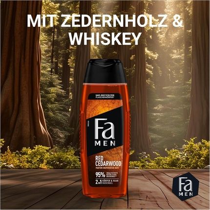 Fa Shower Gel For Men Red Cedarwood With Perfume-Inspired Fragrance 250Ml 2In1