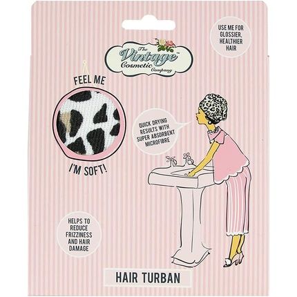 The Vintage Cosmetic Company Leopard Print Hair Turban Lightweight Absorbent Microfiber Hair Towel
