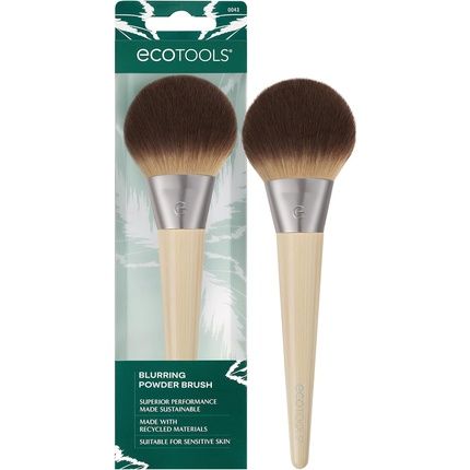 Ecotools Blurring Powder Makeup Brush For Loose & Pressed Powder Large All-Over Application Fluffy Synthetic Bristles Eco Friendly Cruelty-Free Vegan