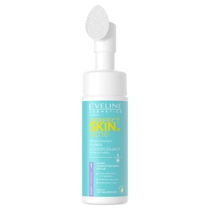Eveline Perfect Skin Acne Cleansing Foam With Brush For Acne-Prone Skin 150Ml