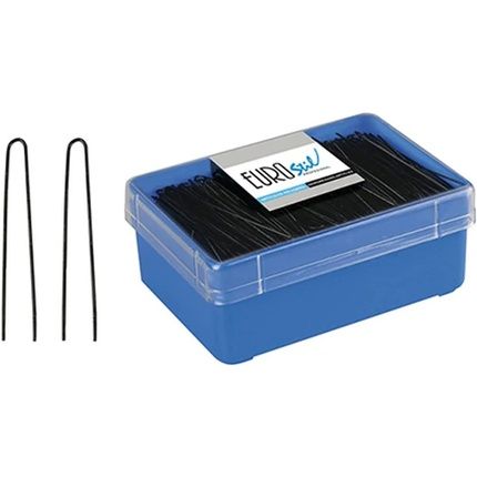 Eurostil Black Hair Clips For Bun 65Mm - 124G