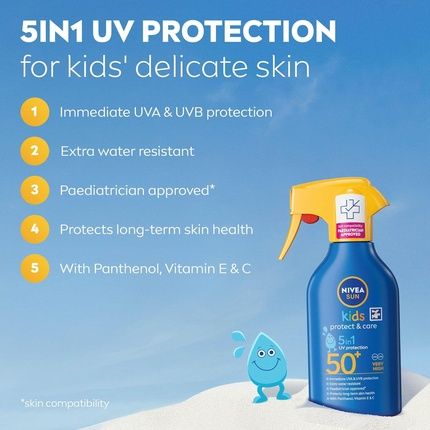 Nivea Sun Kids Protect & Care Spf 50+ Trigger Spray 270Ml - Image 3