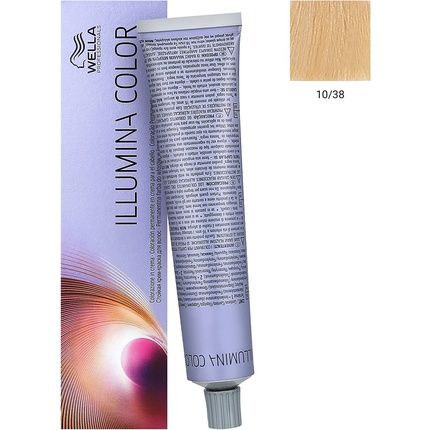 Wella Illumina Color Permanent Hair Color 10/38 Lightest Gold Pearl Blonde 60Ml - Image 3