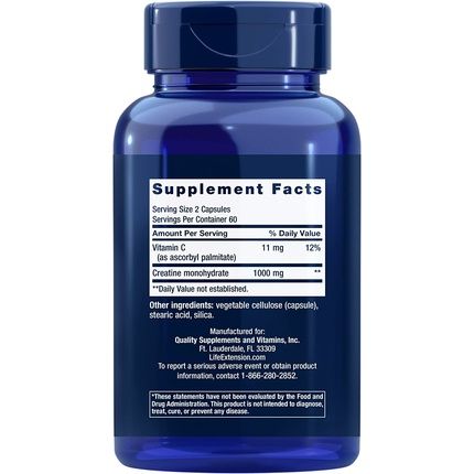 Life Extension Creatine Capsules 120 Capsules