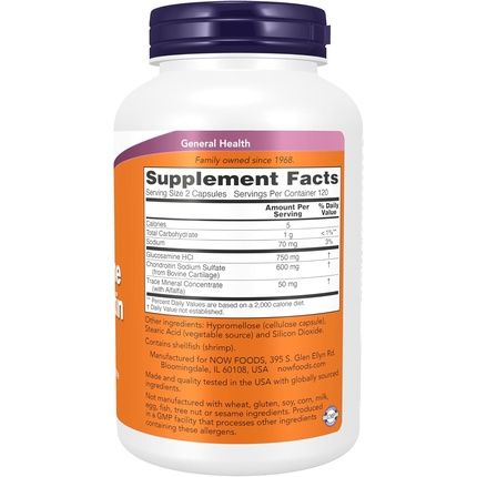 Now Supplements Glucosamine & Chondroitin With Trace Mineral Concentrate