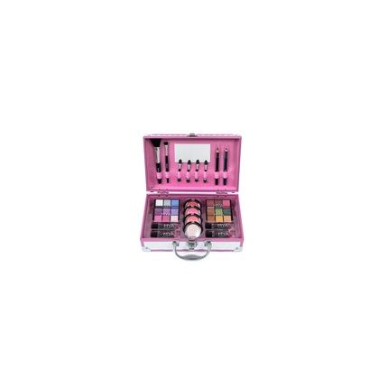 Aromya Mya Travel Bon Voyage White Pink Makeup Case With 24 Eyeshadows