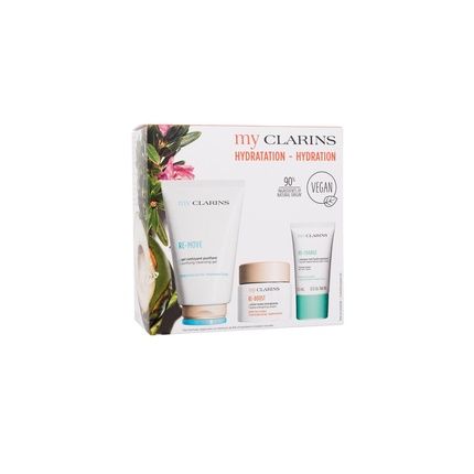 Clarins My Clarins Hydration Set Includes Remove Detoxify Dermocleansing Gel 125Ml Reboost Hydraenergizing Cream 50Ml And Recharge Detoxreplumping Night Mask 15Ml