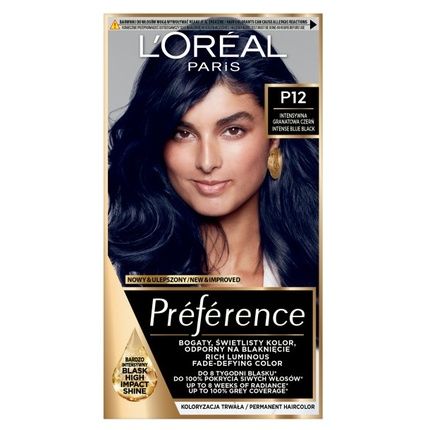 L'Oreal Feria Preference Hair Dye P12 Intense Blue Black