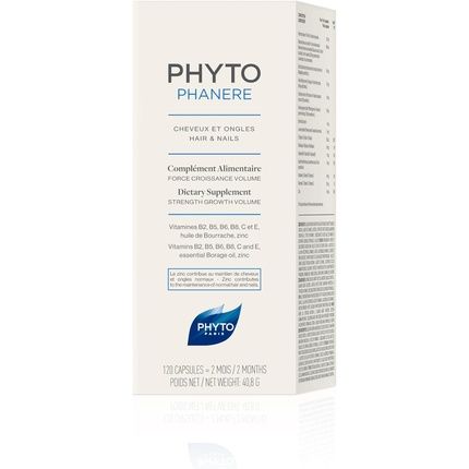 Phyto Phytophanere 100% Natural Hair Loss Thinning Dietary Supplement 120 Count
