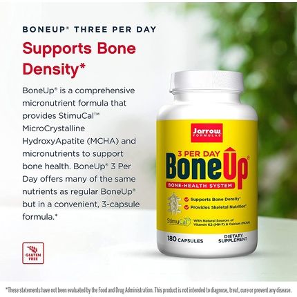 Jarrow Formulas Bone-Up Capsules For Bone And Cardiovascular Health 180 Count - Gold - Image 3