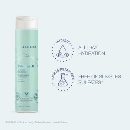 Joico Innerjoi Hydrate Shampoo For Dry Hair & Scalp Sulfate & Paraben Free Vegan Formula 10.1 Fl Oz - Image 3