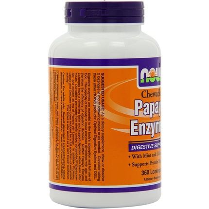 Now Foods, Papaya Enzymes, Chewable, Mint And Chlorophyll, 360 Softgels