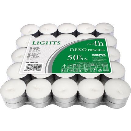 Bispol White Tealight Candles 4 Hours