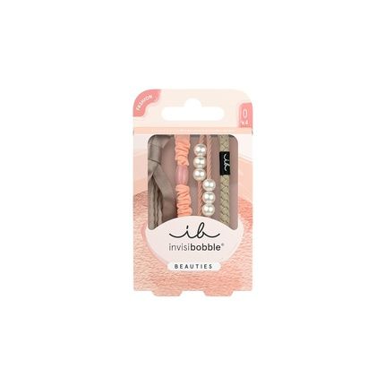 Invisibobble Beauties Powdery Pearl Braided Spiral Hair Ties - Pack Of 4