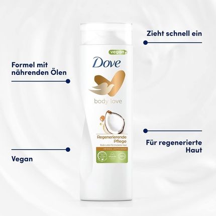 Dove Body Love Body Lotion Regenerating Care For Dry Skin With Coconut And Almond Scent 400Ml - Image 3