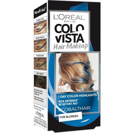 L'Oreal Paris Colovista Hair Makeup 1-Day Color Highlights 1 Cobalt Hair